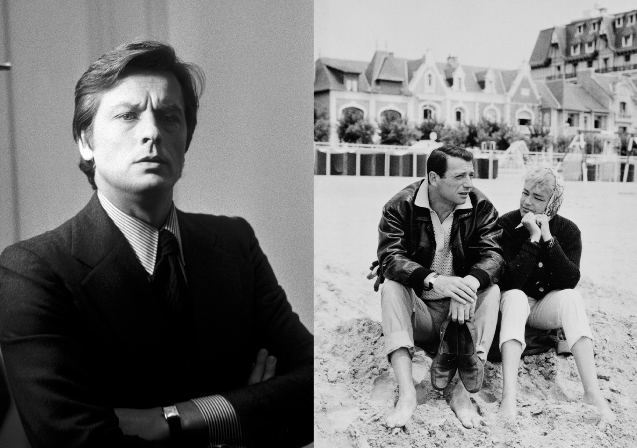 フランスの名優アラン・ドロン(写真左) イヴ・モンタンとシモーヌ・シニョレ(写真右)