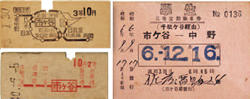 かつての市ケ谷駅の切符と定期券