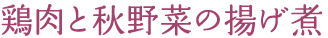 鶏肉と秋野菜の揚げ煮