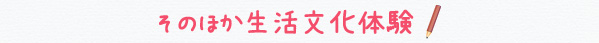 そのほか生活文化体験